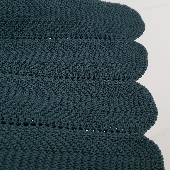 Wilfred Dark Green Crochet Boho tank top w scalloped hem - Picture 5 of 11